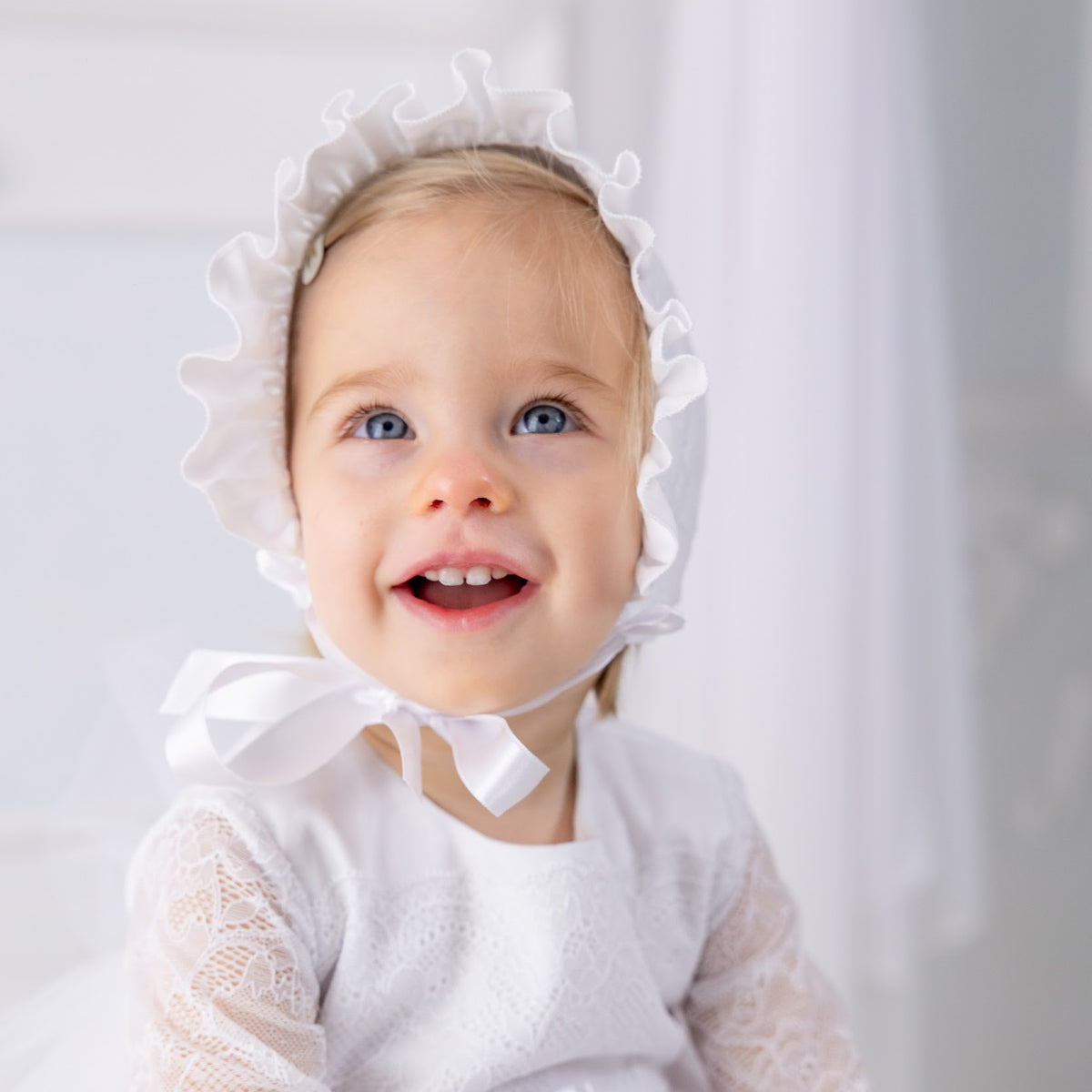 Christening Bonnet with lace details