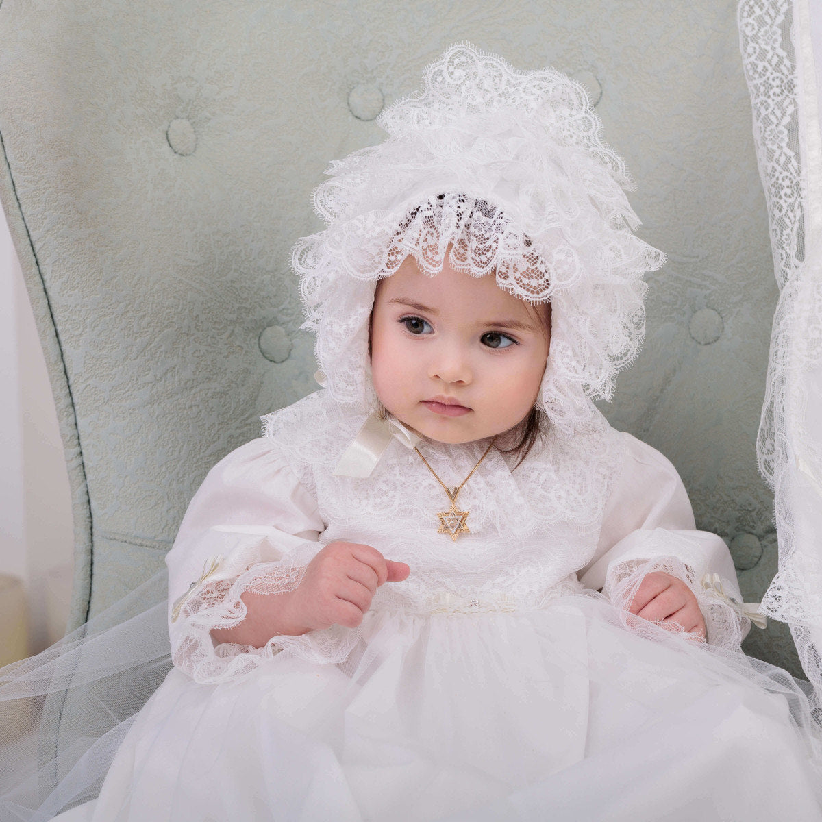 ANABELLA Heirloom Christening Gown – Italian Lace Dress