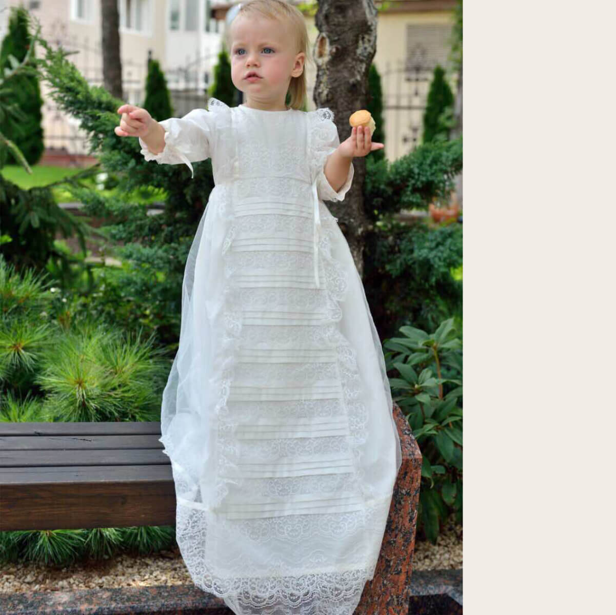 ANABELLA Heirloom Christening Gown – Italian Lace Dress