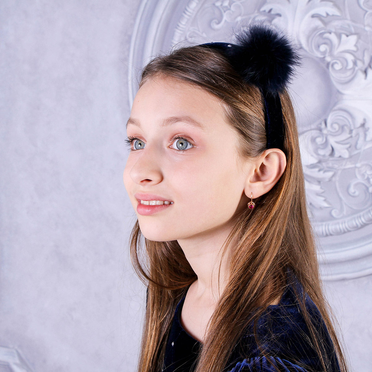 ARIA Fur Pom Poms Hairband