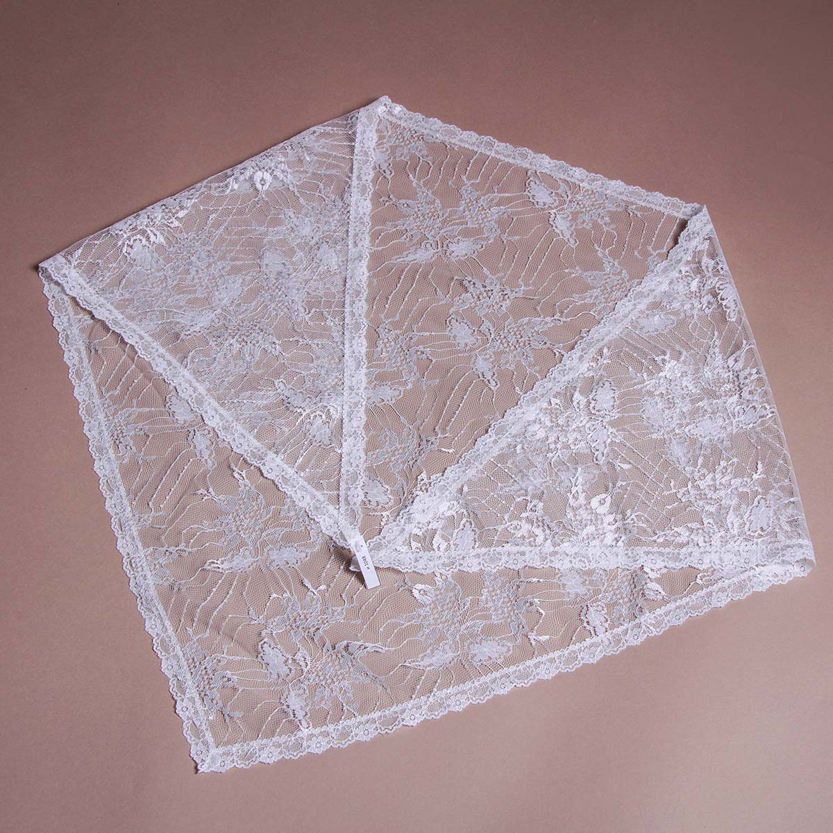 Lace Chapel Veil on a brown background