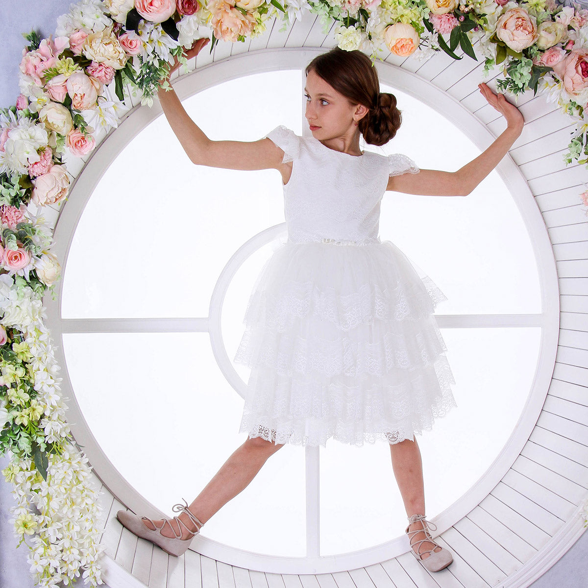 chinese dress ladies Bella Ivory Flower Girl Dress