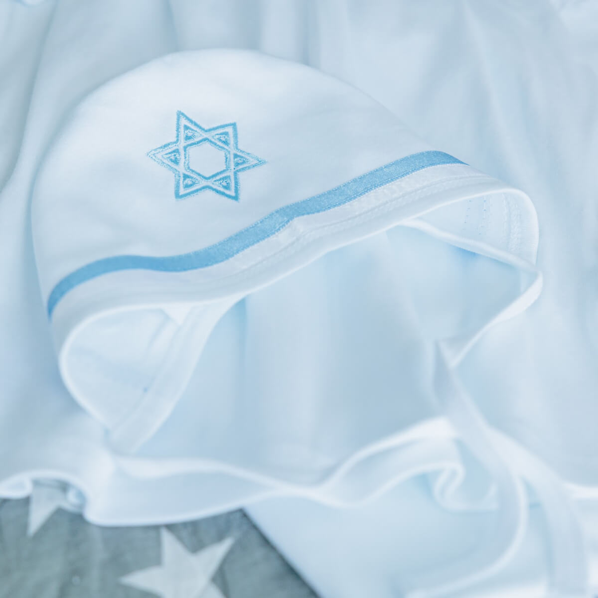 Brit Milah Set with Blanket – Baby Boy Gown, Hat & Booties with David Star
