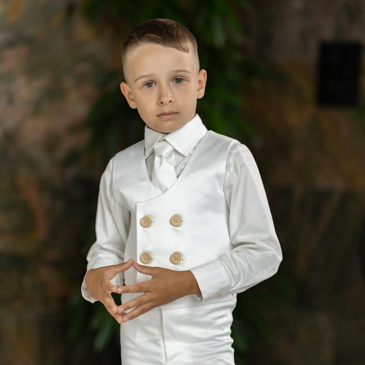 Boys Cotton Shirt – White or Ivory Long & Short Sleeve