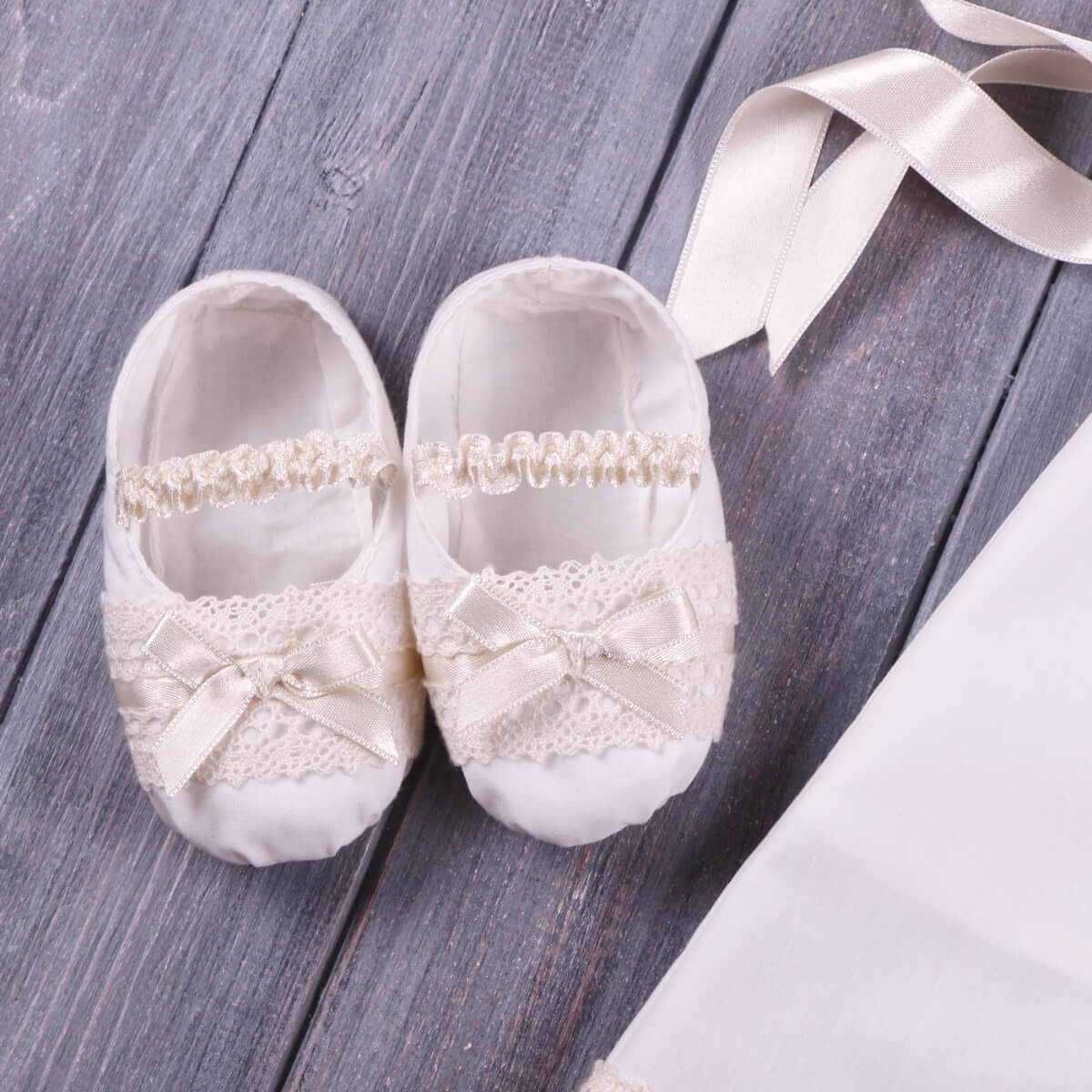 Baby Boy Christening Romper Set with Cap & Booties - DANIEL