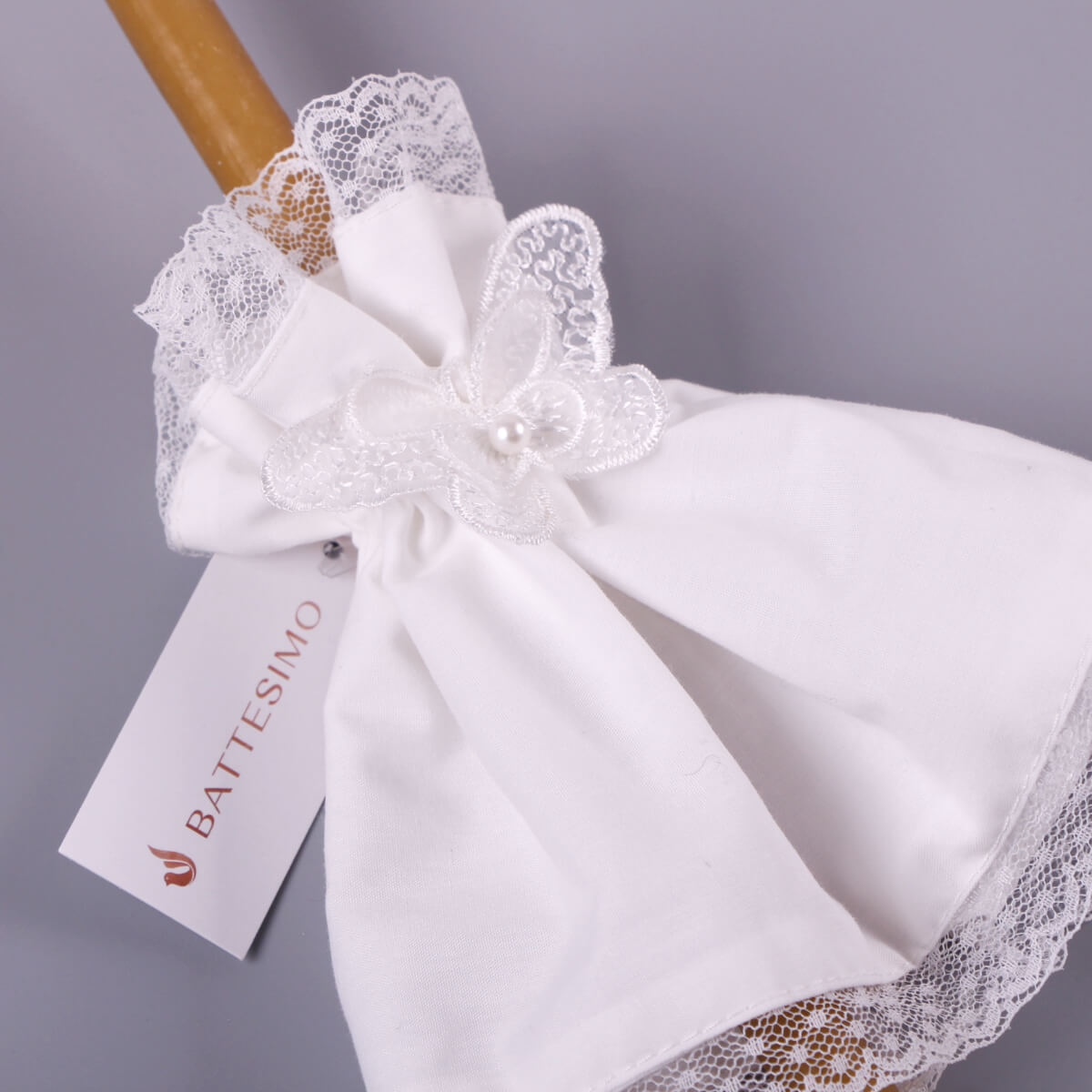 Candle Wraps with a tag on a gray background
