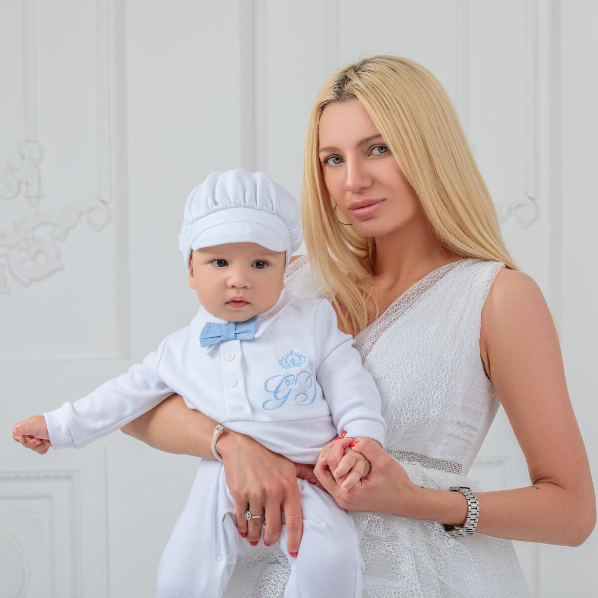 Crown Baby Initials Monogram Embroidery Add-On
