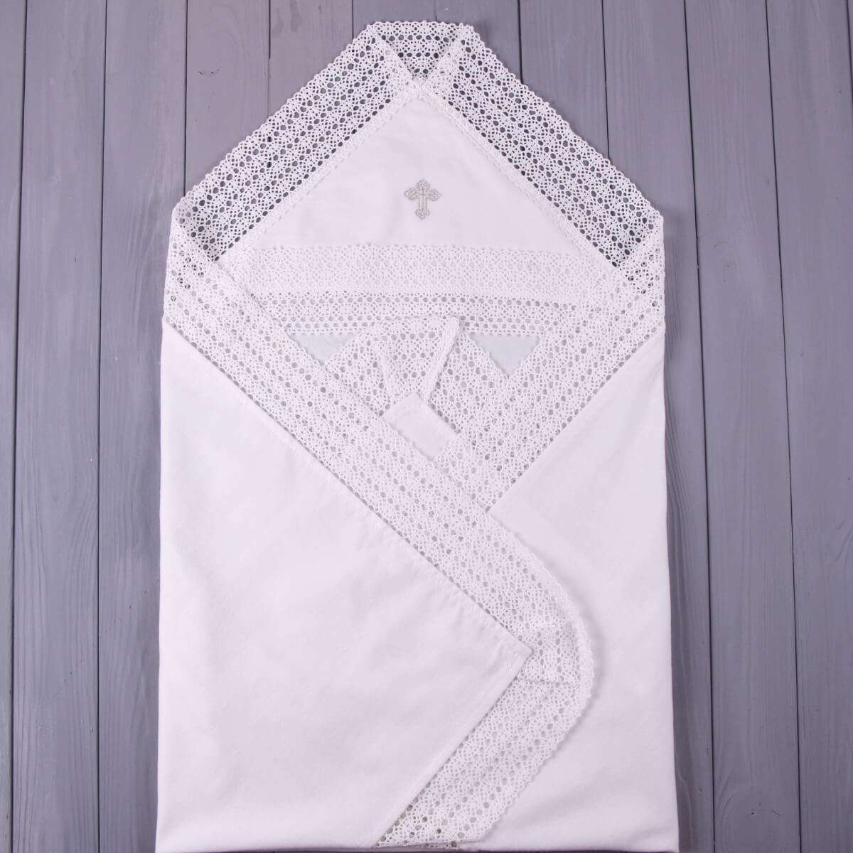 LACE Cotton Baptism Blanket