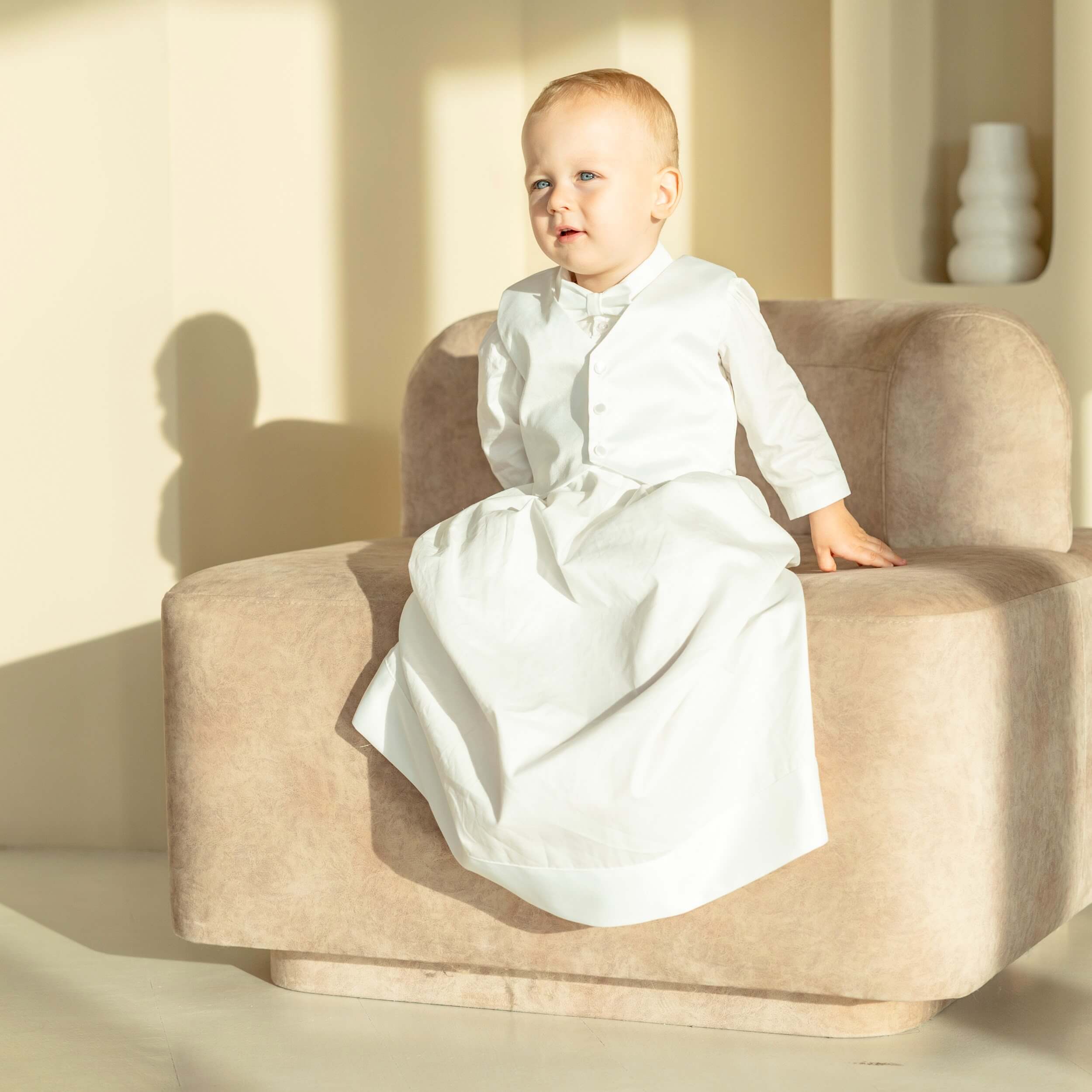 LG Convertible Boy Baptism Gown with Romper