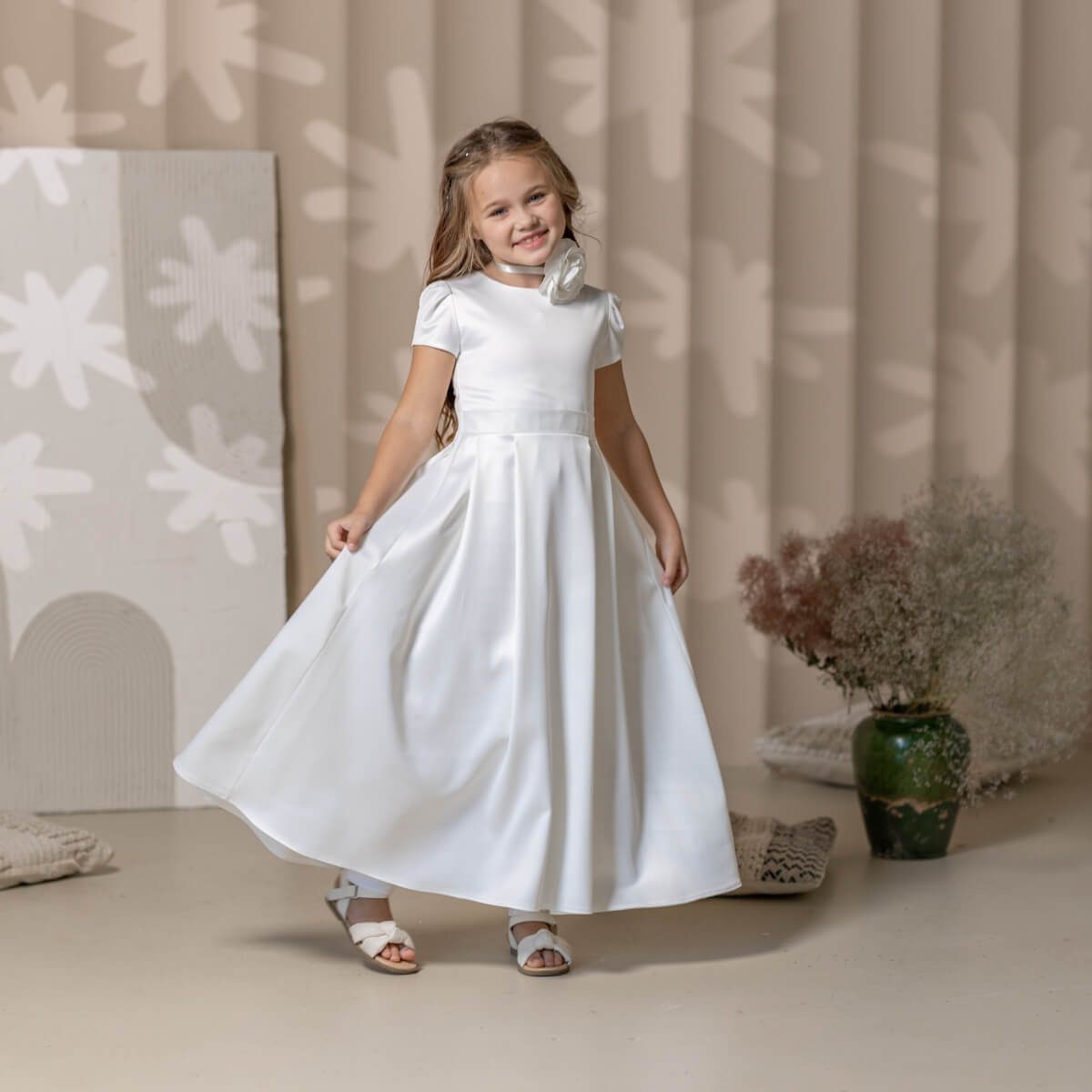 LOVE Silk Simple Communion Dress