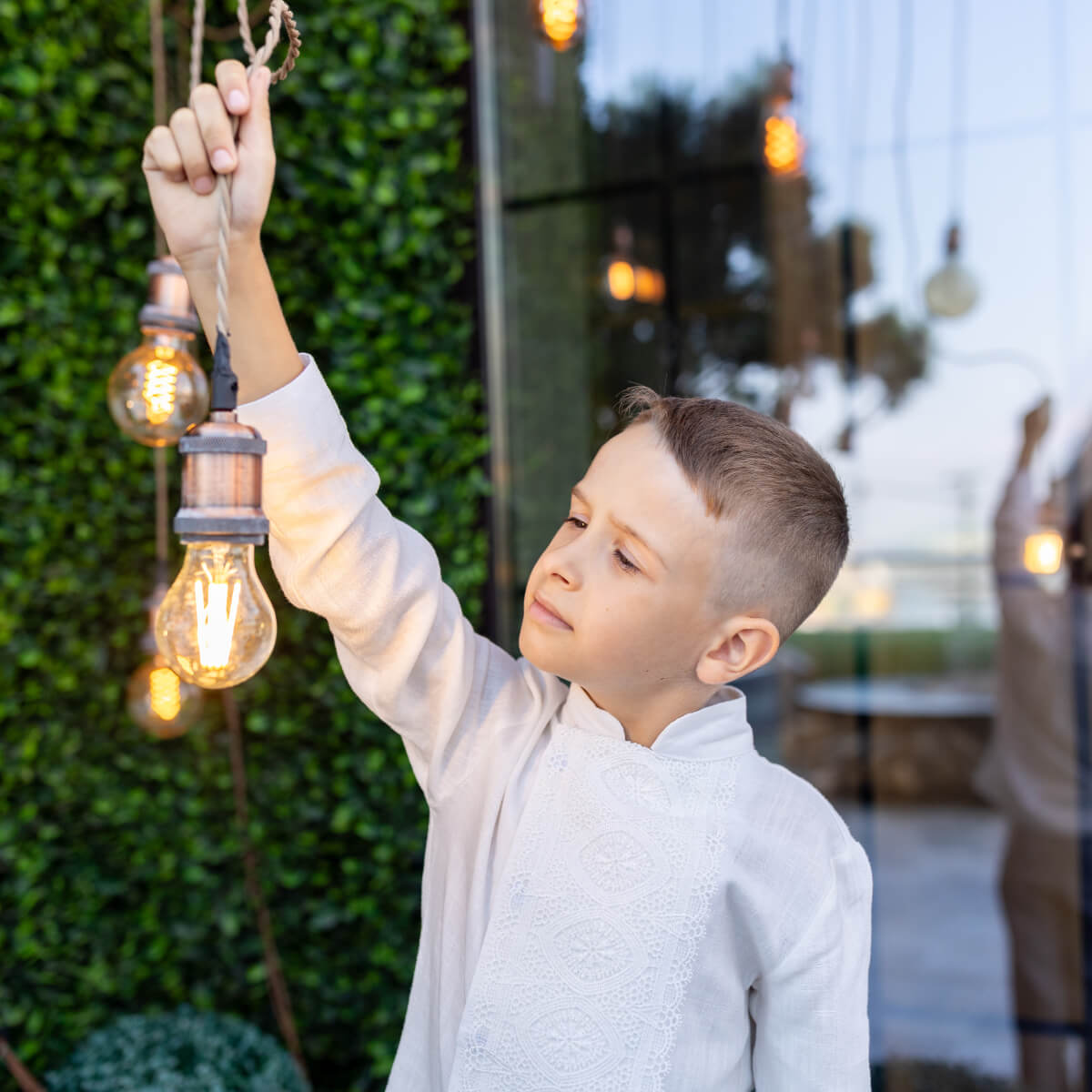 LUCAS Boys Linen Communion Suit with Pants and Shirt