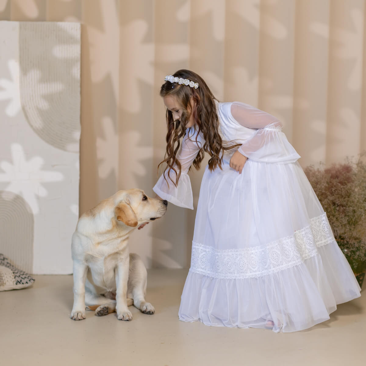 MAJESTY White Lace Communion Dress