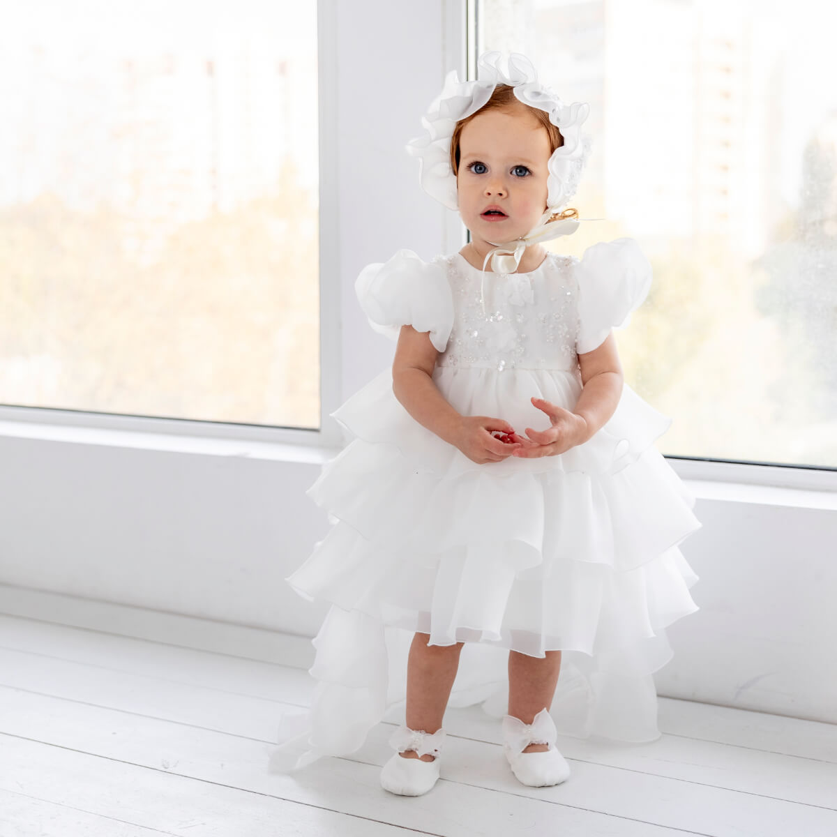 MAYA Baby Dress with Detachable Train – Luxury Flower Girl Dress