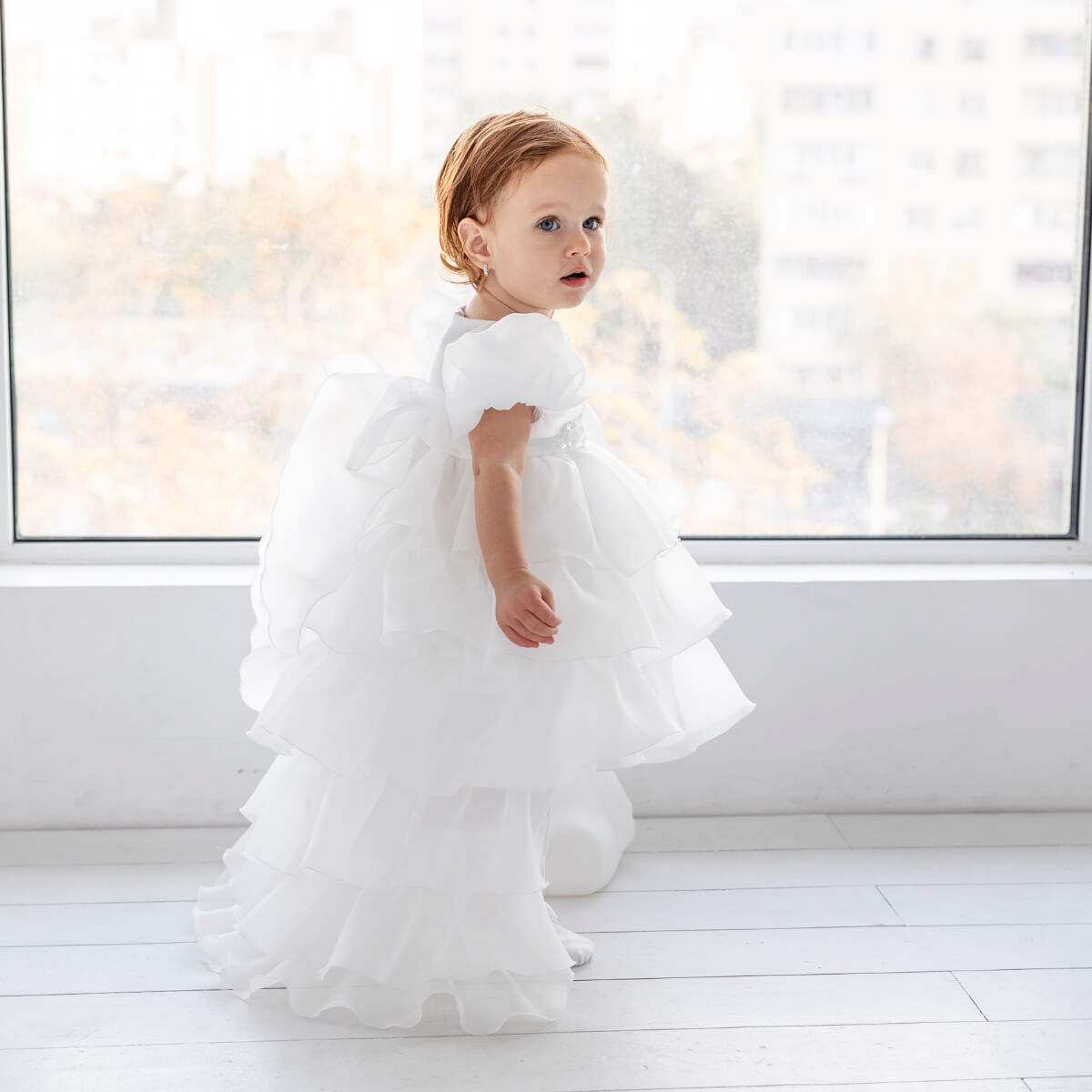 MAYA Baby Dress with Detachable Train – Luxury Flower Girl Dress