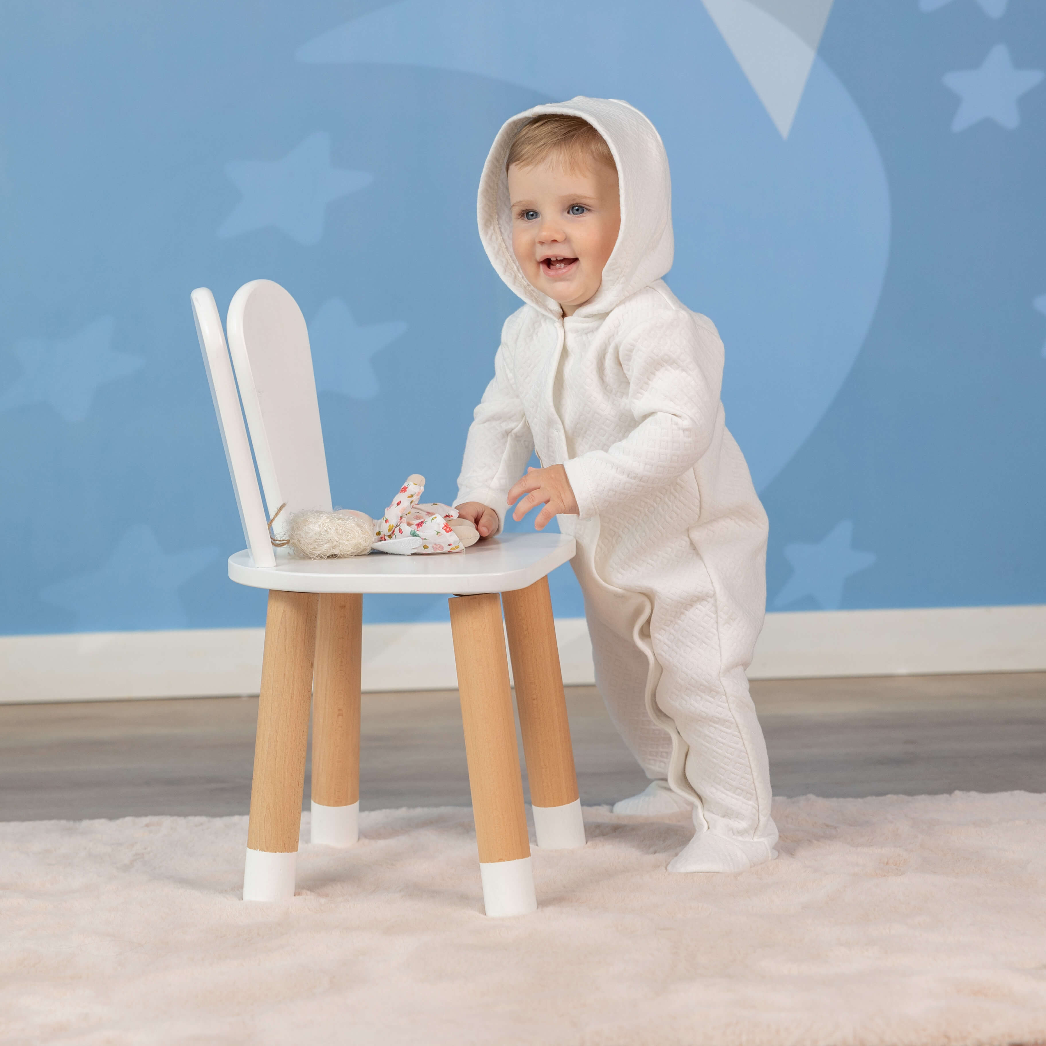 Newborn Hooded Romper – Ivory Quilted Cotton Hooded Suit - OLIVER