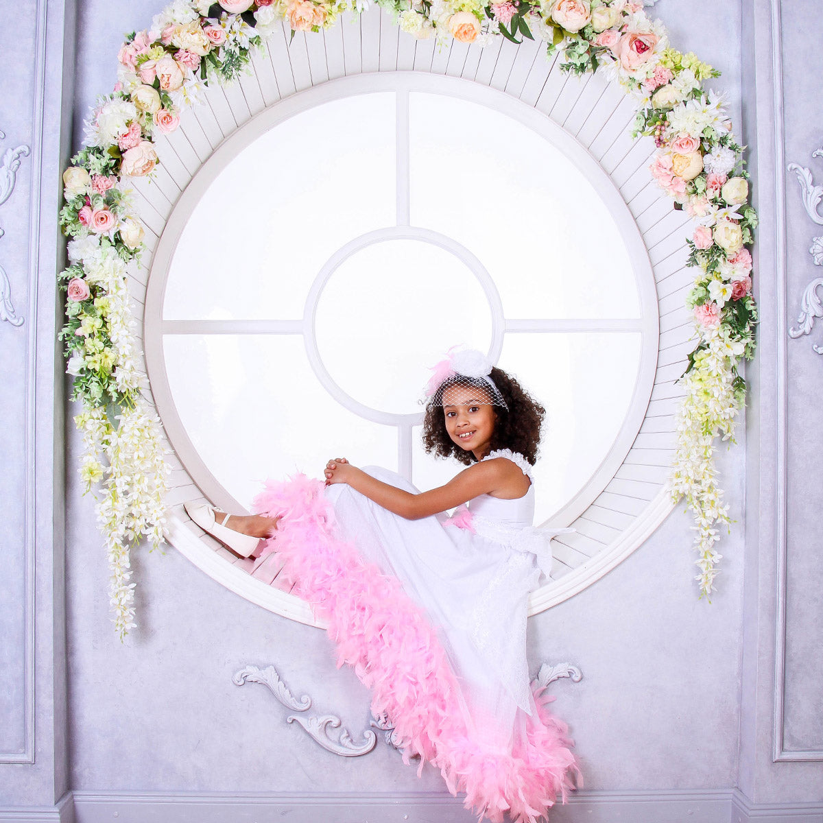 MILA Feather Boa Girl Dress