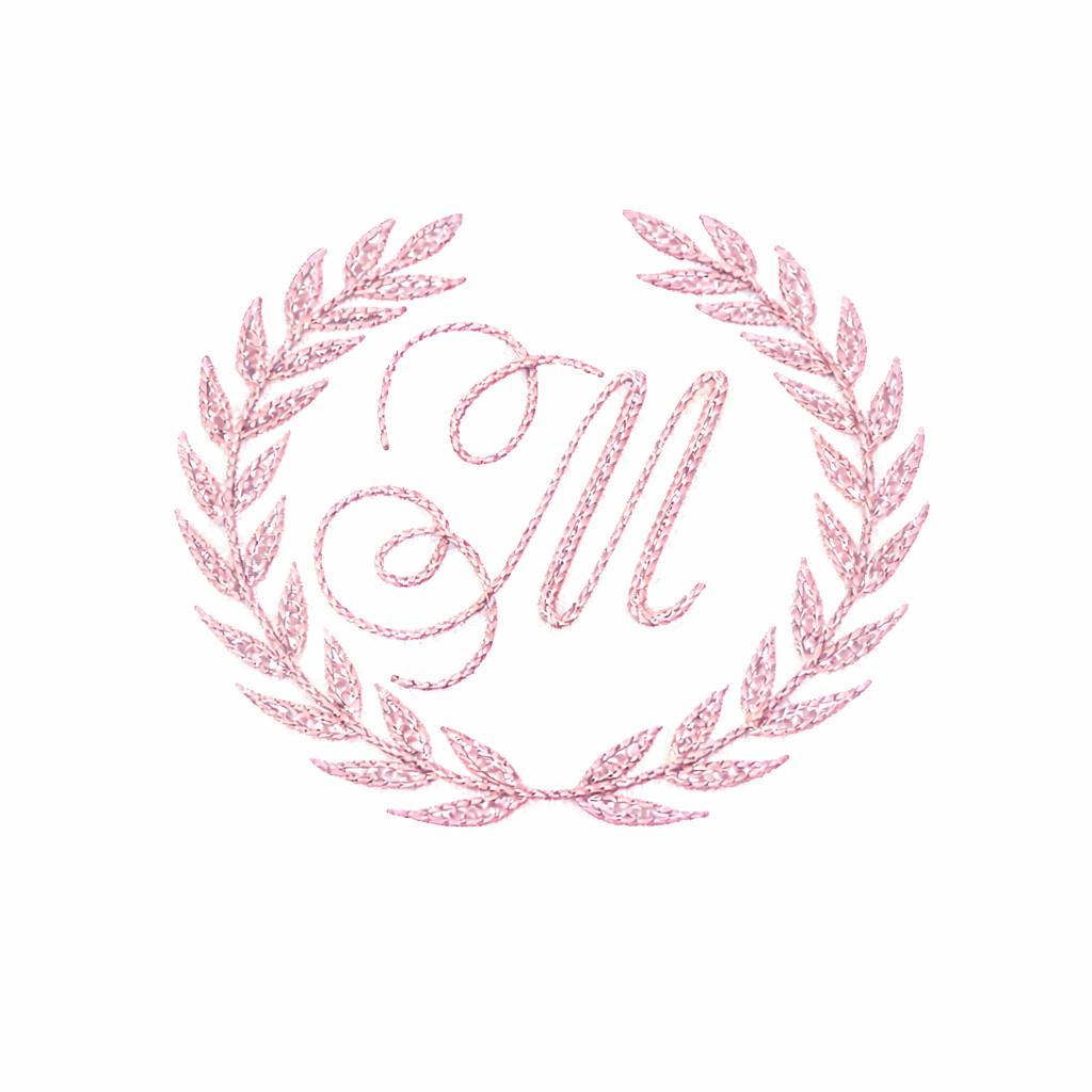 Laurel Wreath Monogram Embroidery (Single Initial
