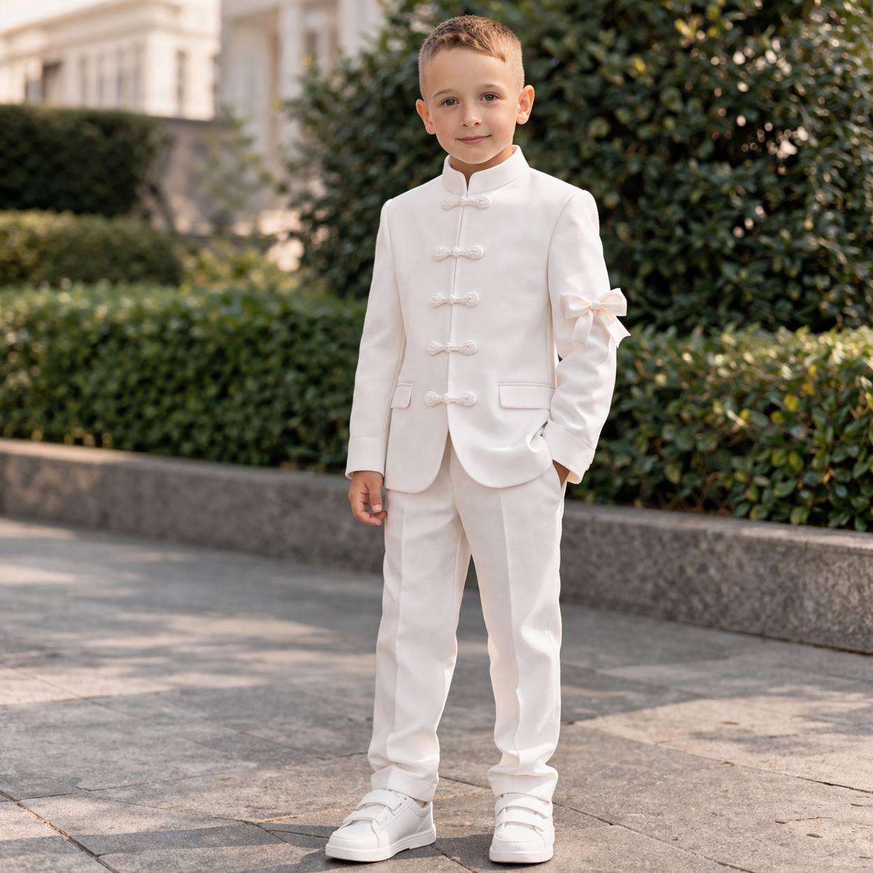 JAMES First Communion Suit with Stand Collar - 3 Piece Outfit