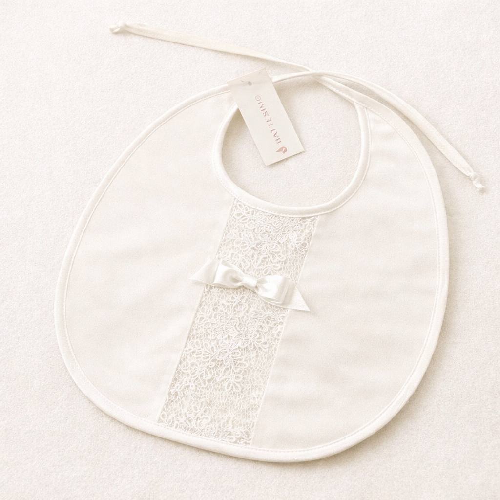 ANASTASIA Newborn Baby Bib with Lace Trim