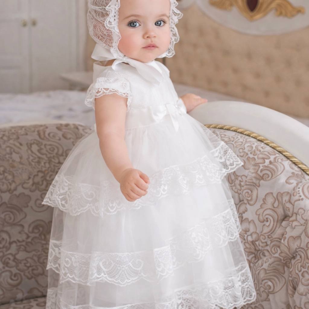 SOPHIE Baptism Dress for a Girl – Luxury Italian Lace