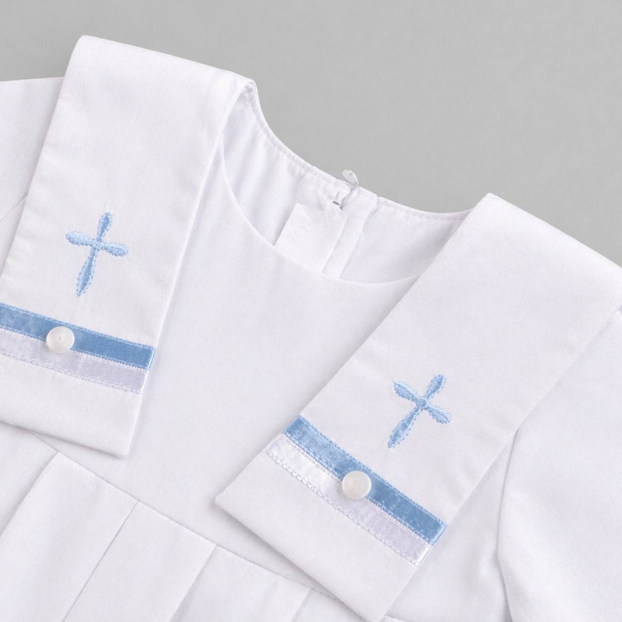 MARC Boy Baptism Outfit Set – Satin Christening Romper with Hat & Booties