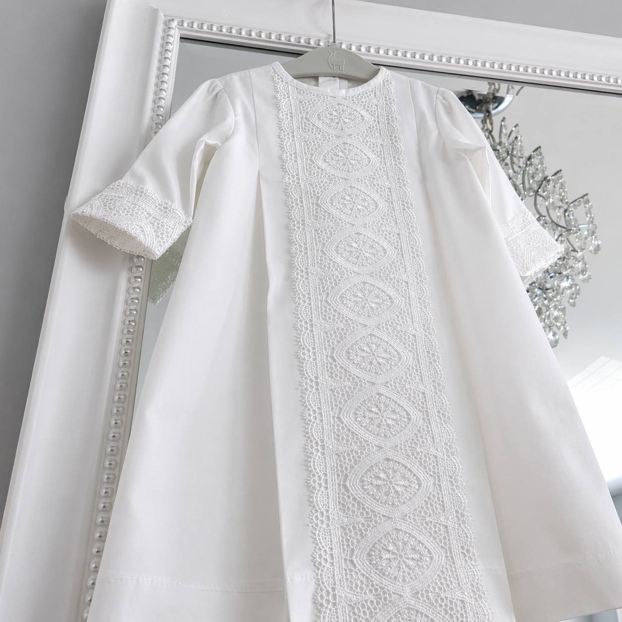 ELISHA Boy Christening Gown – Cotton Baptism Outfit, Ivory or White