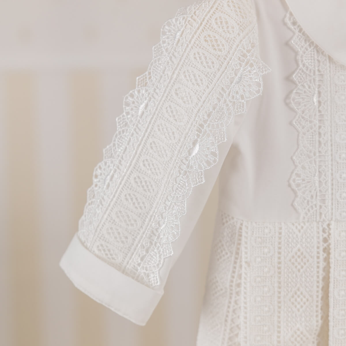 Close-up of a christening gown