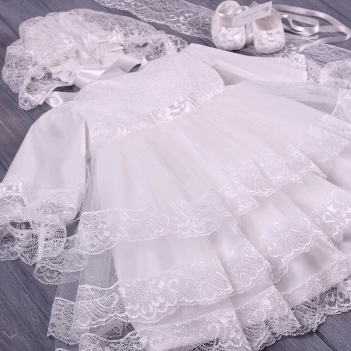 SOPHIE Baptism Dress for a Girl – Luxury Italian Lace
