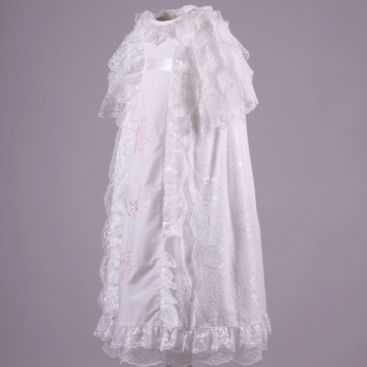 Christening Gown for Girls on a gray background