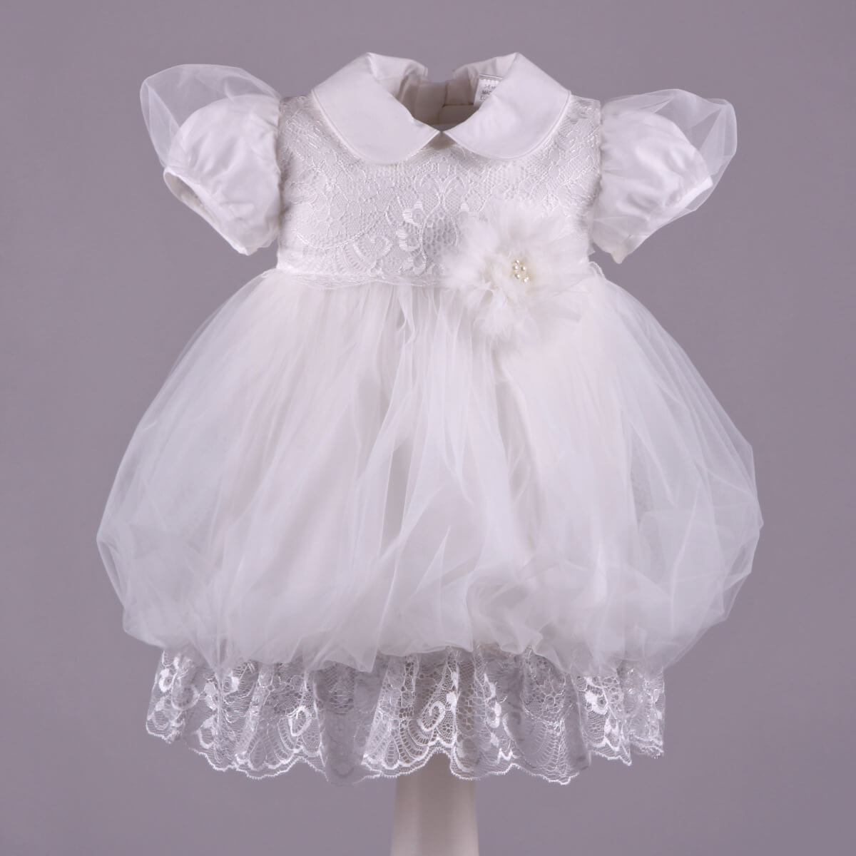 SOPHIE Bubble Baptism Dress – Elegant Lace Christening Dress