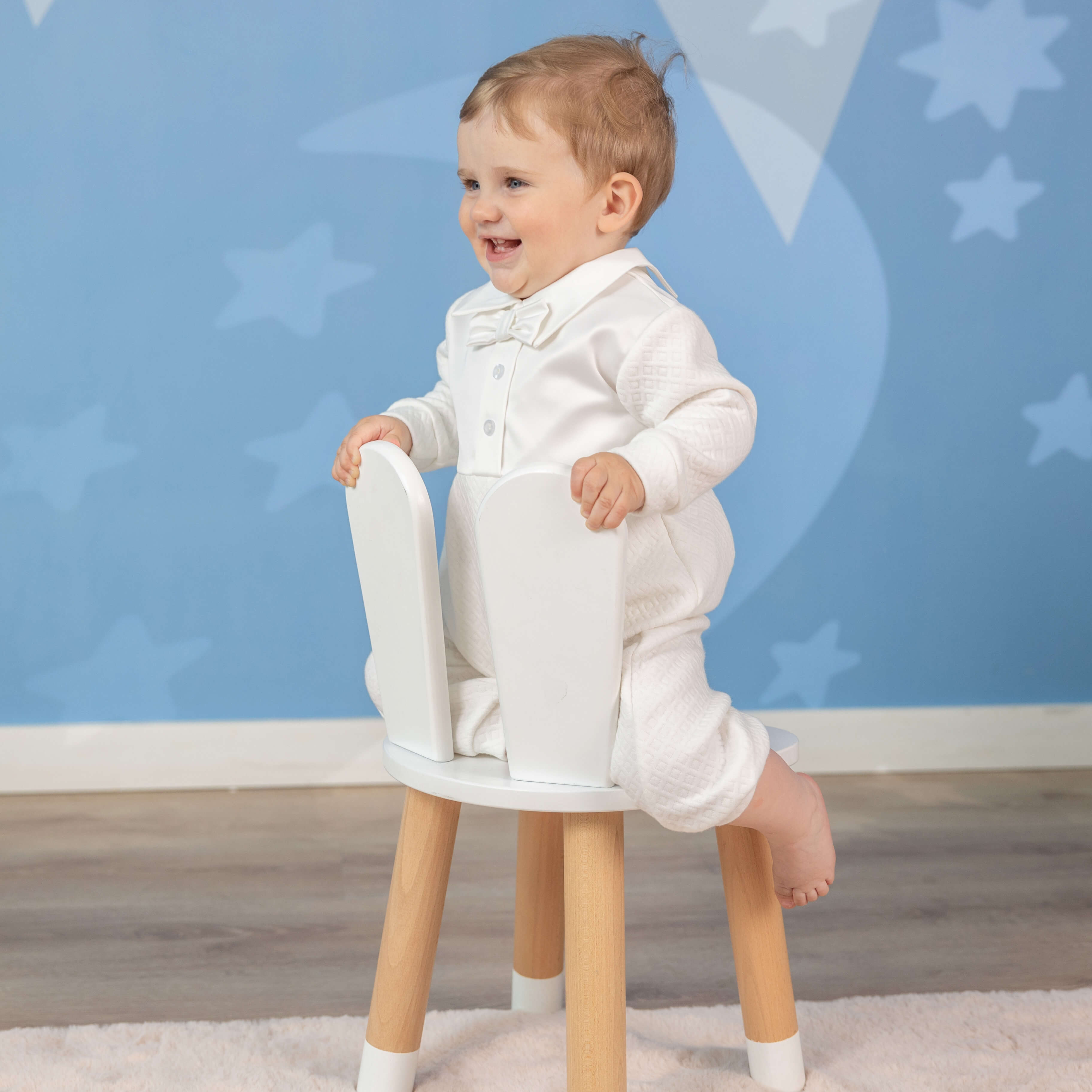 Baby Boy Christening Jumpsuit – Cotton One-Piece Romper - OLIVER