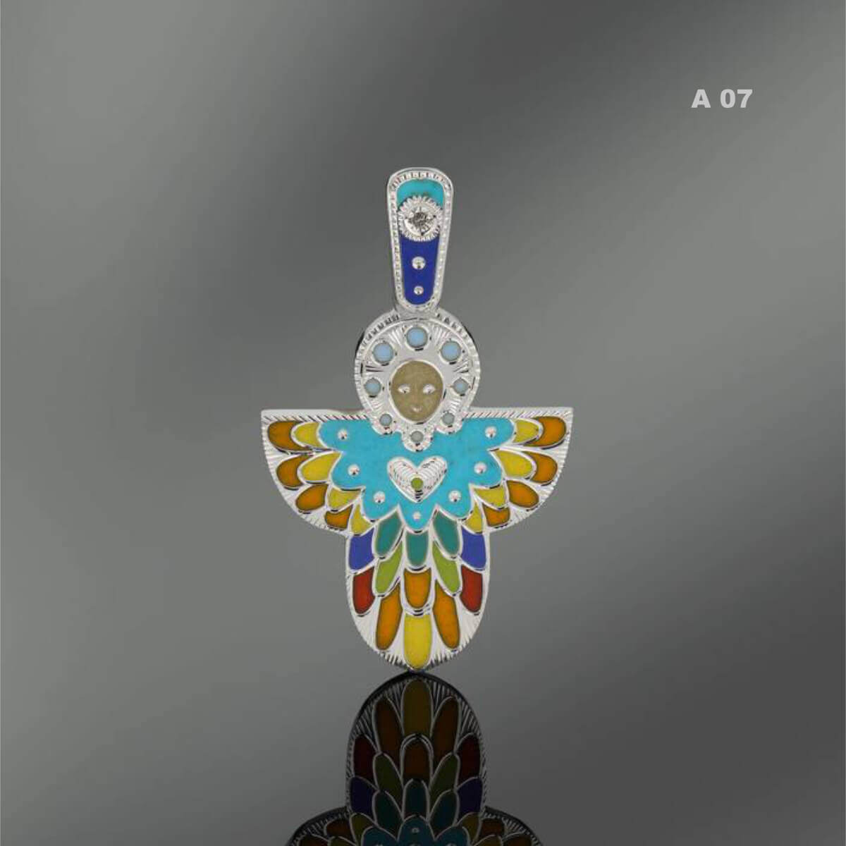 Handmade Guardian Angel Pendant for First Communion