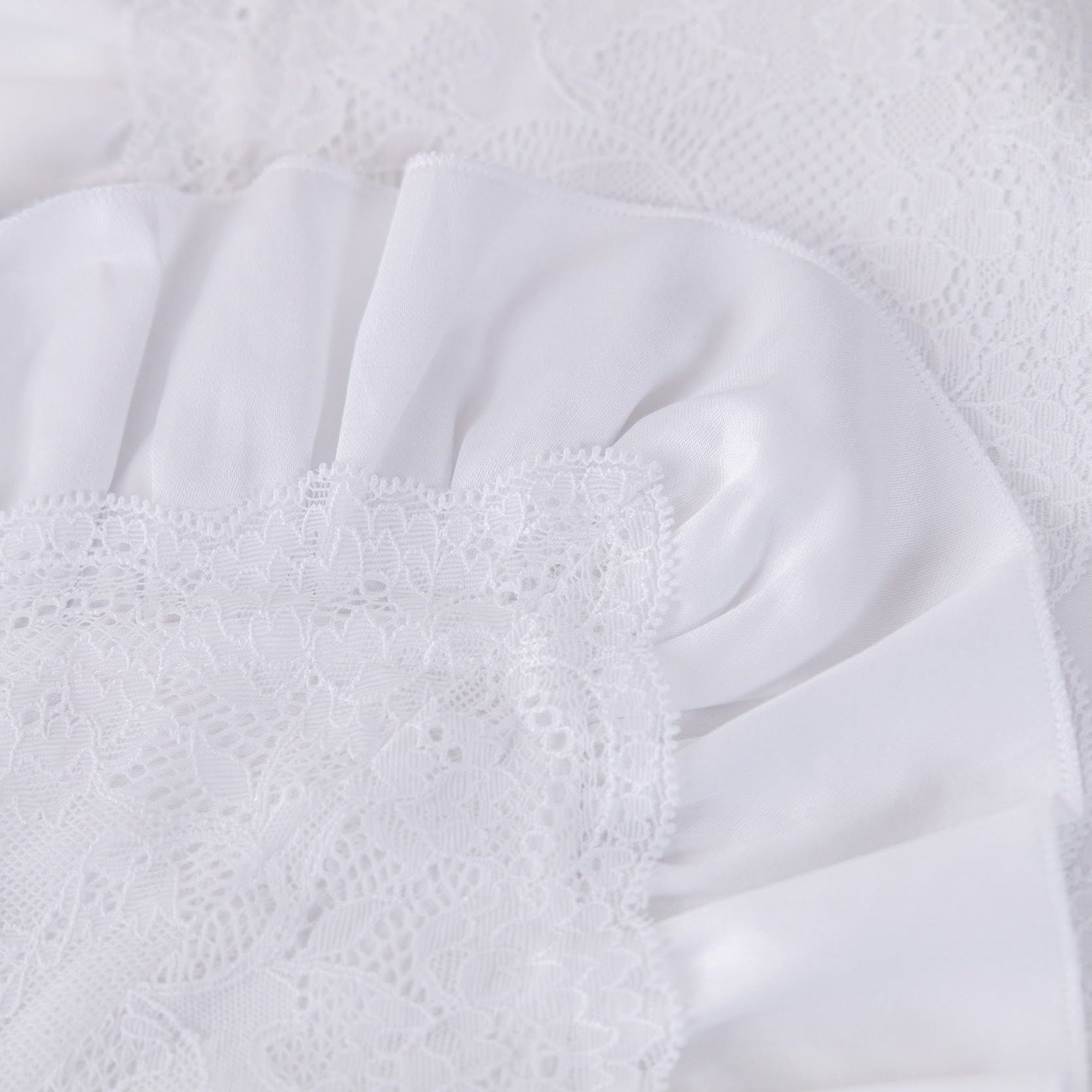 Close-up of white fabric with a textured surface
