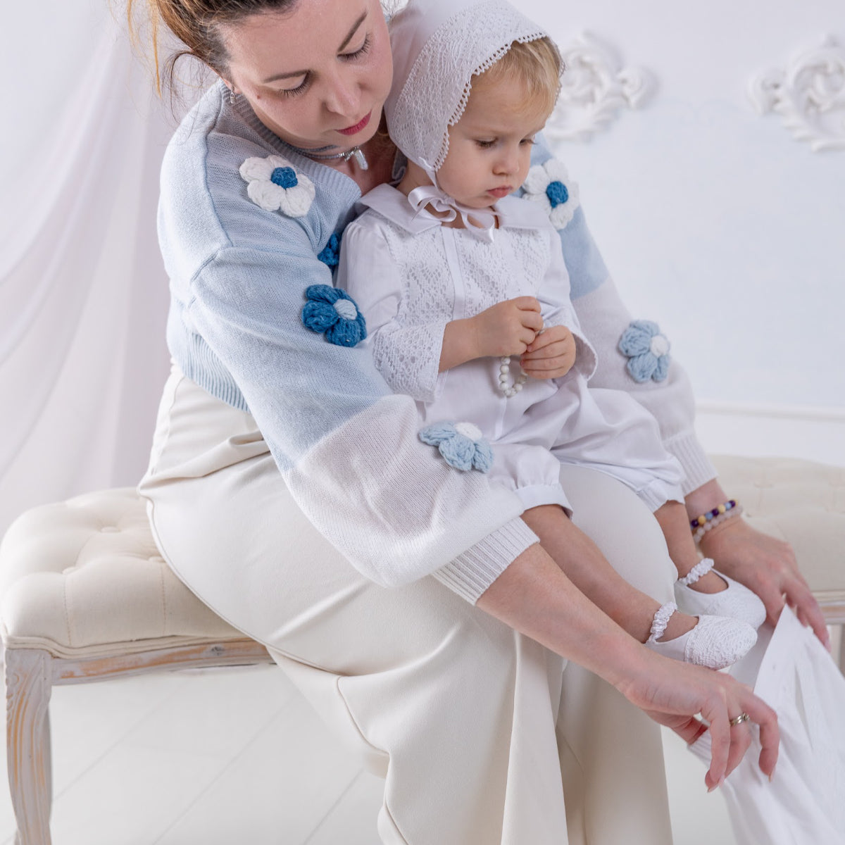 MARCEL Convertible Baptism Romper with Detachable Skirt