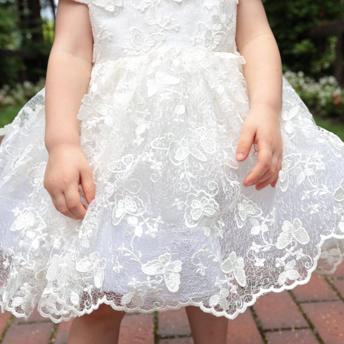VANESSA Lace Flower Girl Dress with Train – Elegant Dress