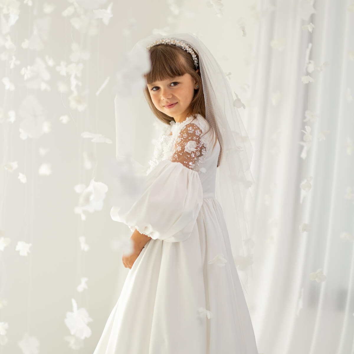 ALORA Pearl Tiara with Veil
