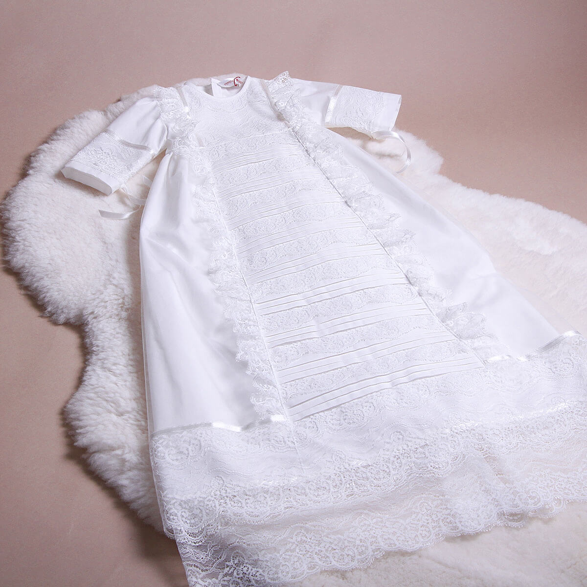 ANABELLA Heirloom Christening Gown – Italian Lace Dress