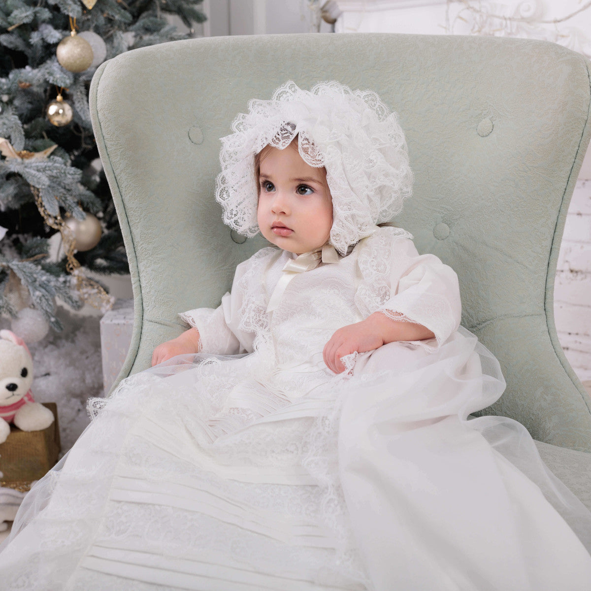 ANABELLA Heirloom Christening Gown – Italian Lace Dress