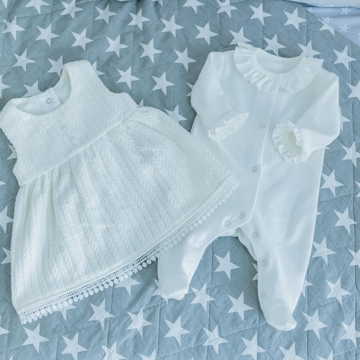 Baby Girl Coming Home Outfit with Knitted Sundress & Hat - ANGEL