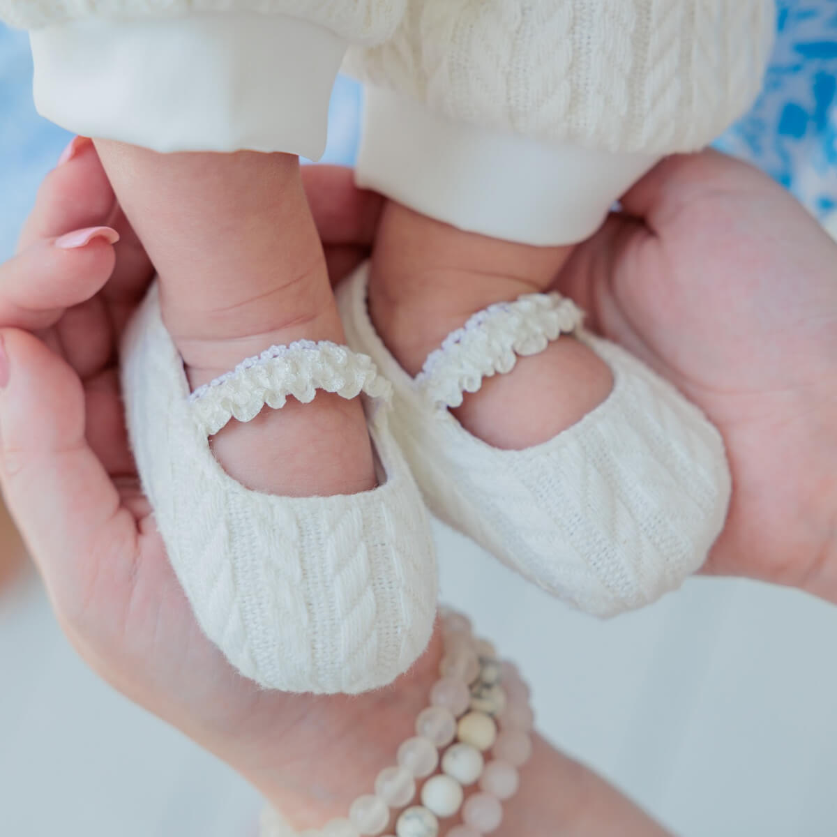 AUGUST Baptism Booties for Boy