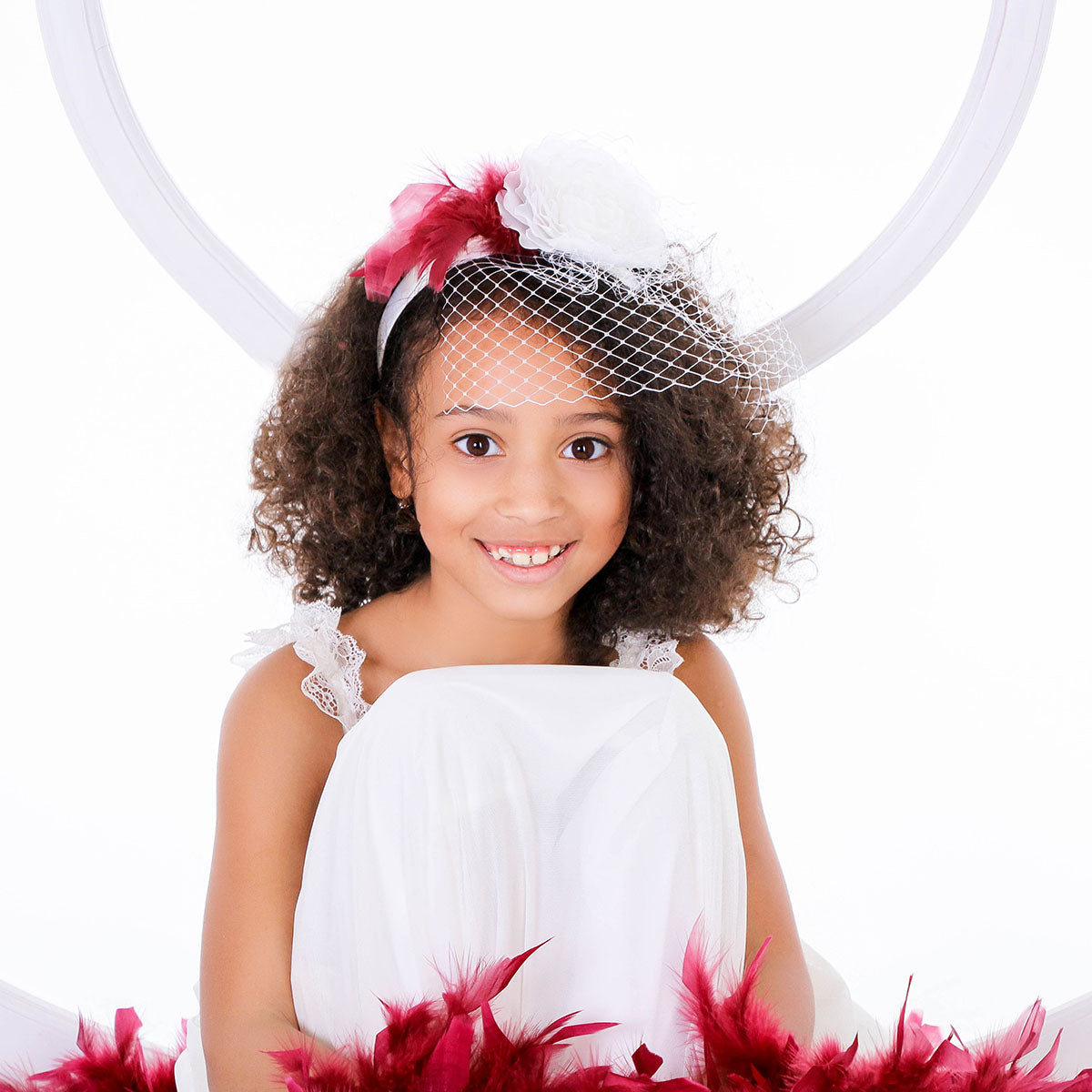 CAMILA Flower Hairband with Veil