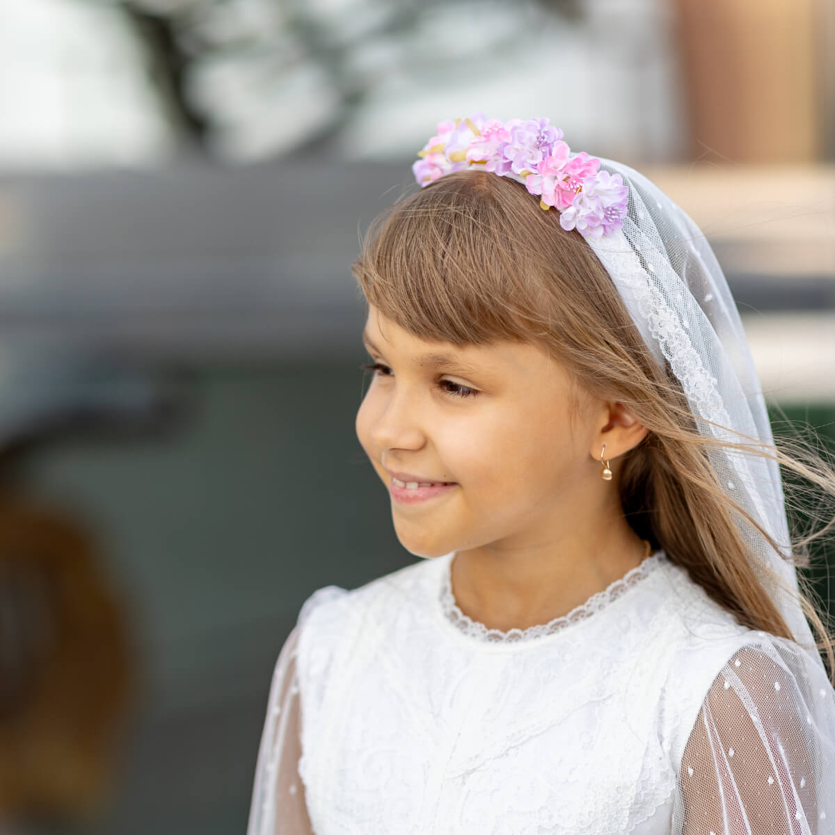 CHARLOTTE Flower Hairband with Veil