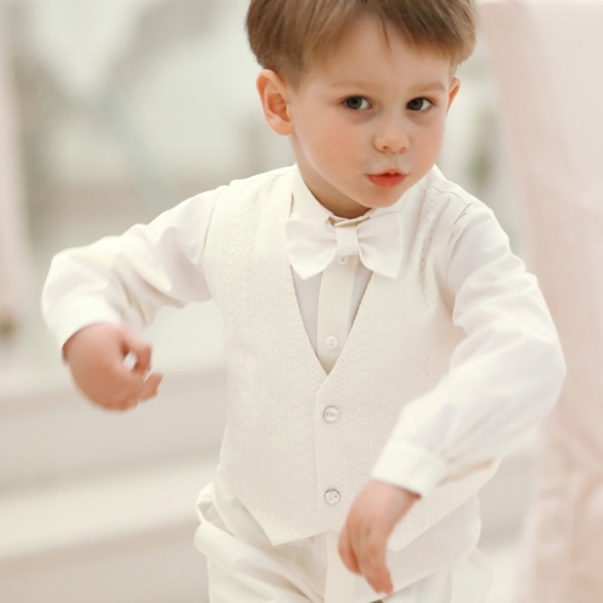 Boys Cotton Shirt – White or Ivory Long &amp; Short Sleeve