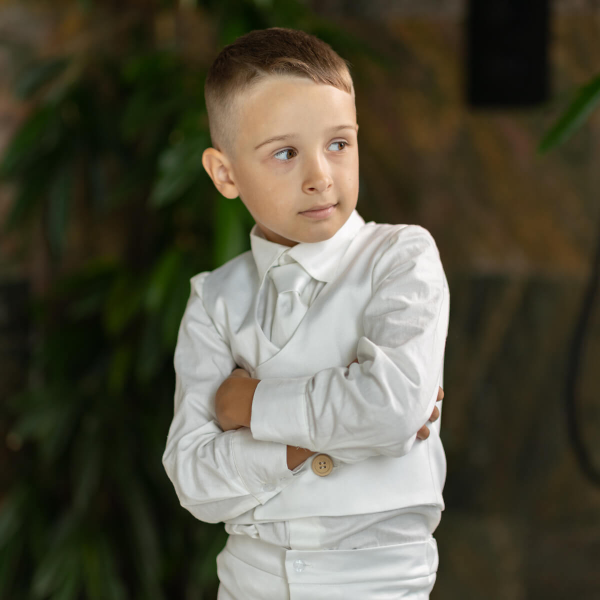 Boys Cotton Shirt – White or Ivory Long &amp; Short Sleeve