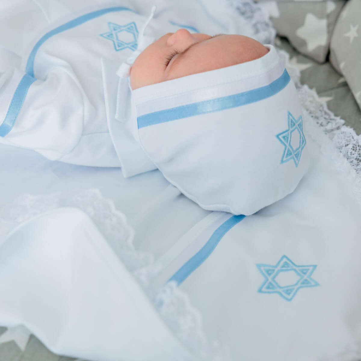 DAVID Brit Milah Outfit with David Star Embroidery