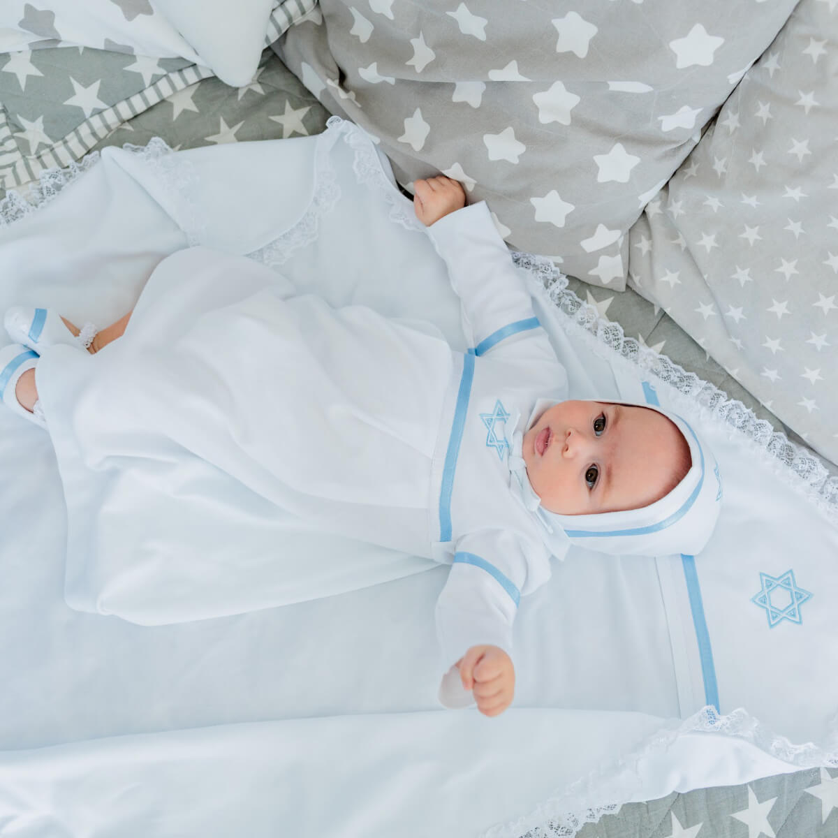 DAVID Brit Milah Outfit with David Star Embroidery