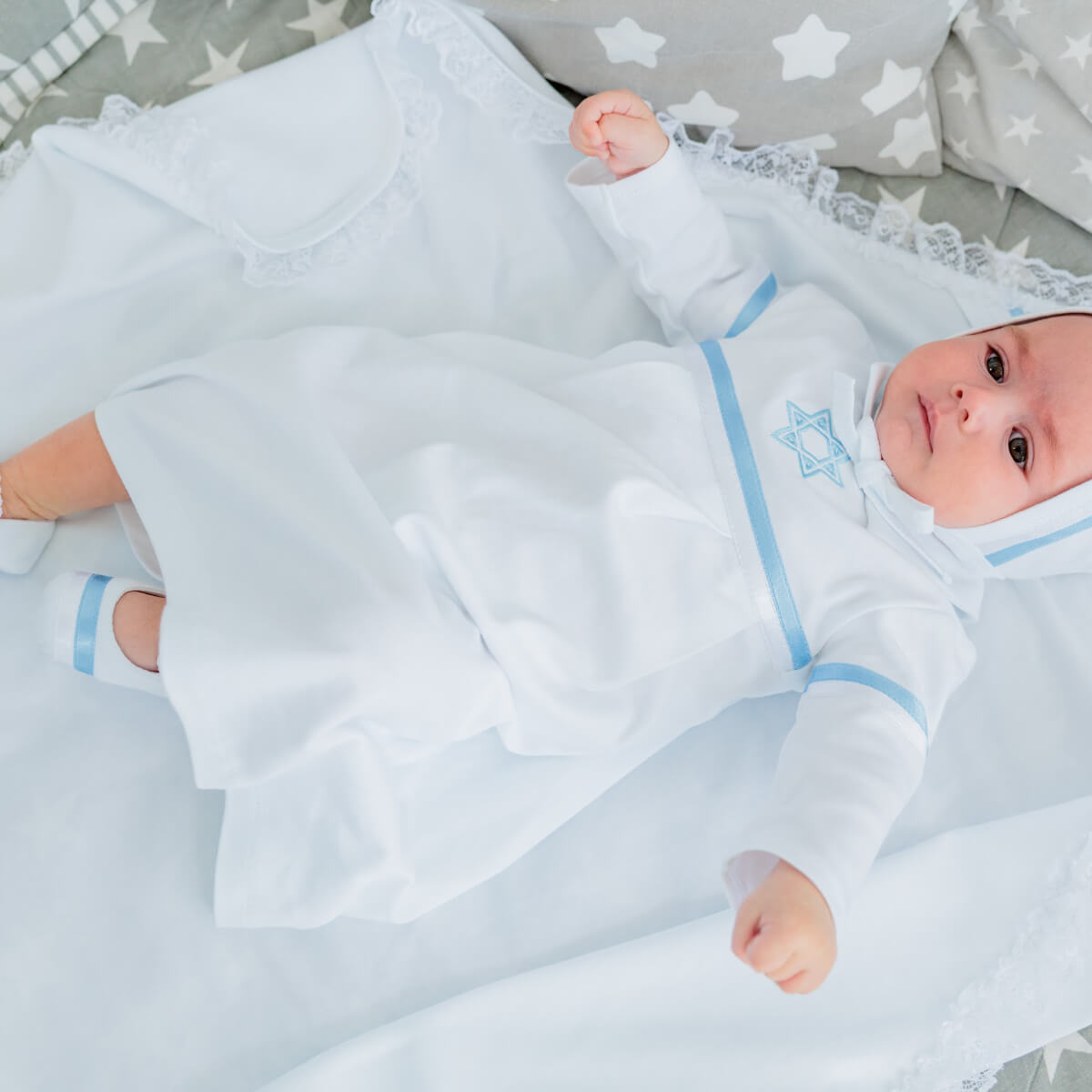 DAVID Brit Milah Outfit with David Star Embroidery