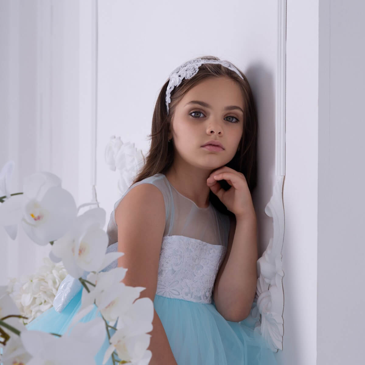 ELIANA Lace Bat Mitzvah Dress With Train