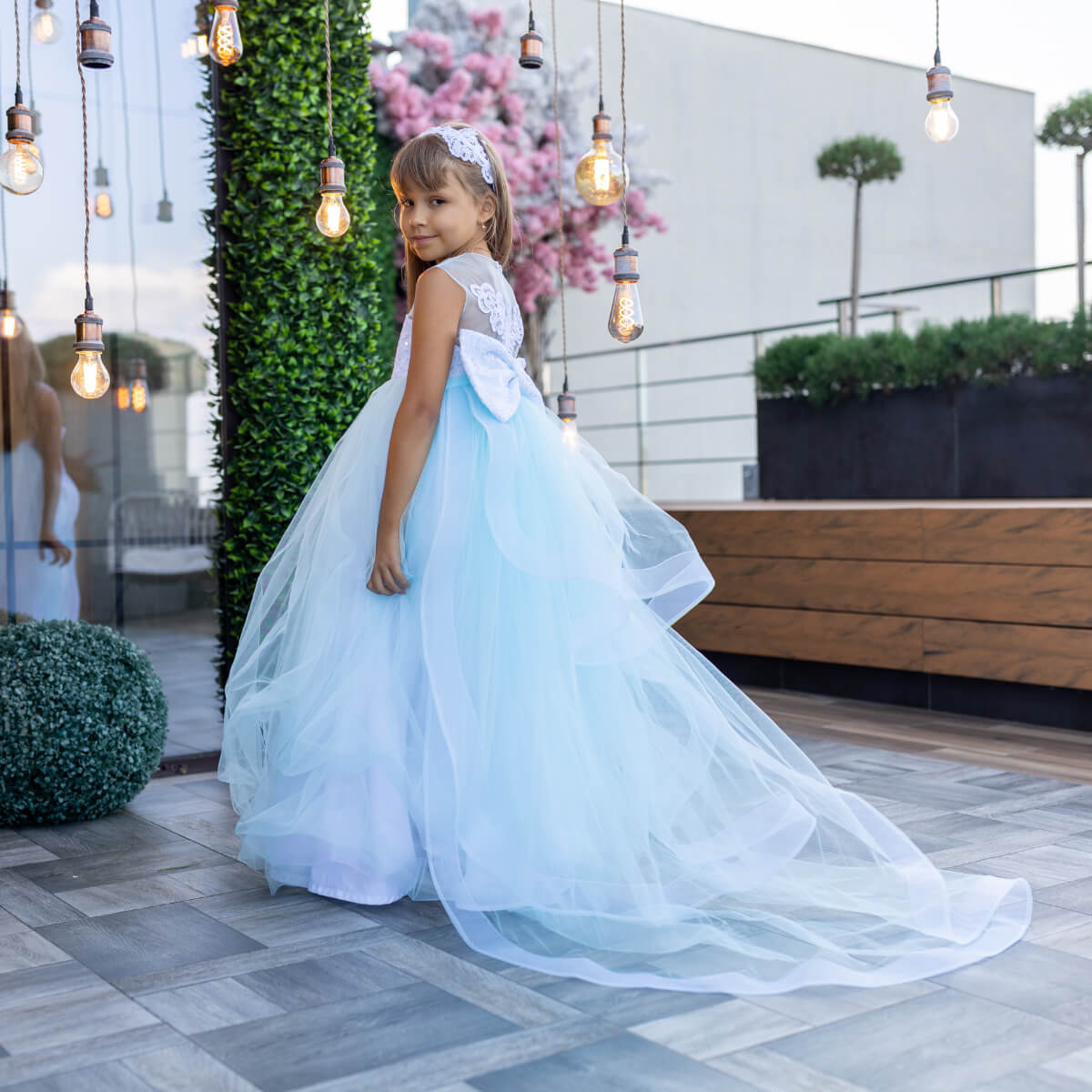 ELIANA Lace Bat Mitzvah Dress With Train