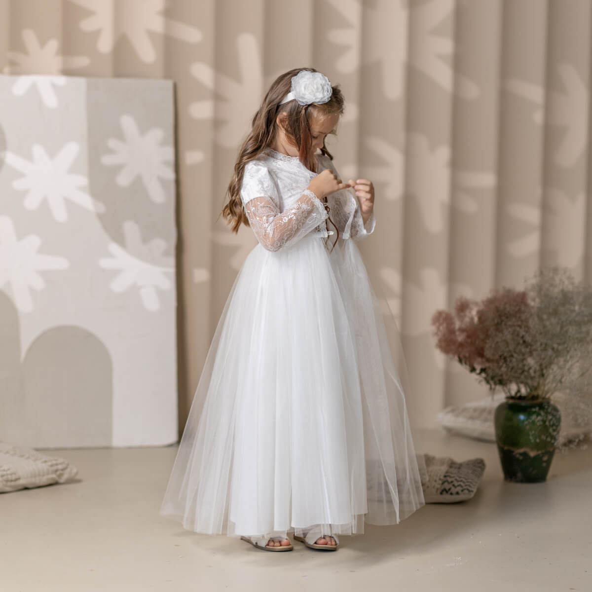 ELLA Handmade Silk Flower Hairband, First Communion